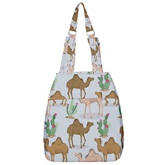 Camels-cactus-desert-pattern Center Zip Backpack by Jancukart