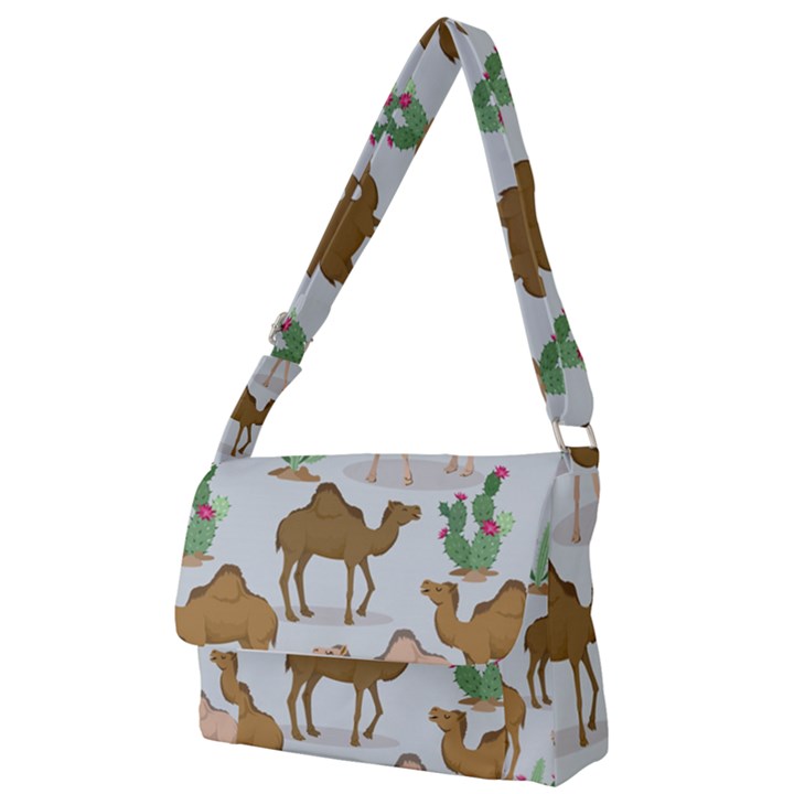 Camels-cactus-desert-pattern Full Print Messenger Bag (S)