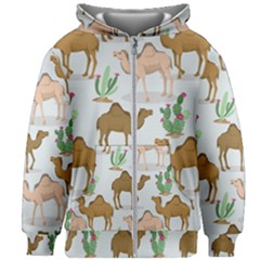 Camels-cactus-desert-pattern Kids  Zipper Hoodie Without Drawstring