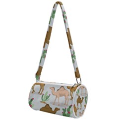 Camels-cactus-desert-pattern Mini Cylinder Bag