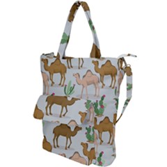 Camels-cactus-desert-pattern Shoulder Tote Bag