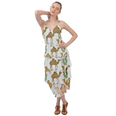 Camels-cactus-desert-pattern Layered Bottom Dress