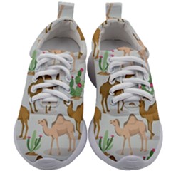 Camels-cactus-desert-pattern Kids Athletic Shoes by Jancukart