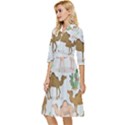 Camels-cactus-desert-pattern Classy Knee Length Dress View3