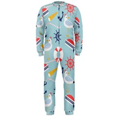 Nautical-marine-symbols-seamless-pattern Onepiece Jumpsuit (men)