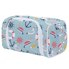 Nautical-marine-symbols-seamless-pattern Toiletries Pouch