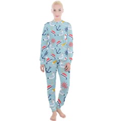 Nautical-marine-symbols-seamless-pattern Women s Lounge Set