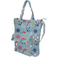 Nautical-marine-symbols-seamless-pattern Shoulder Tote Bag