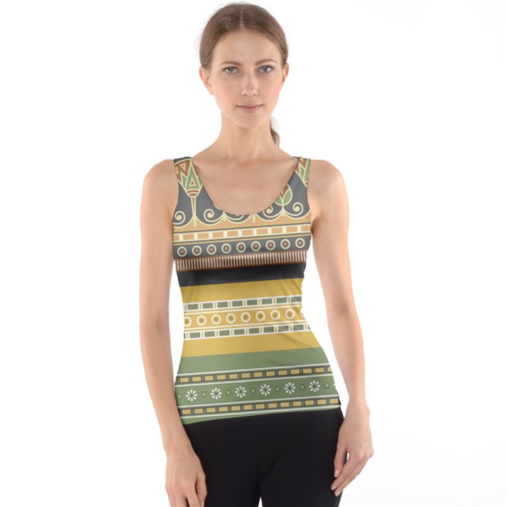 Seamless-pattern-egyptian-ornament-with-lotus-flower Tank Top