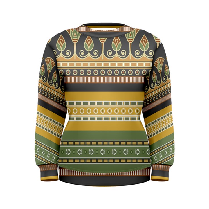 Seamless-pattern-egyptian-ornament-with-lotus-flower Women s Sweatshirt