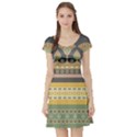 Seamless-pattern-egyptian-ornament-with-lotus-flower Short Sleeve Skater Dress View1