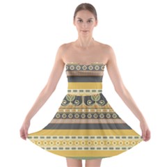 Seamless-pattern-egyptian-ornament-with-lotus-flower Strapless Bra Top Dress