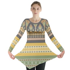 Seamless-pattern-egyptian-ornament-with-lotus-flower Long Sleeve Tunic 