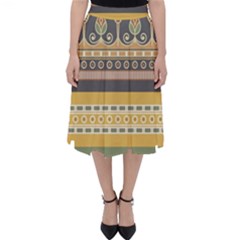 Seamless-pattern-egyptian-ornament-with-lotus-flower Classic Midi Skirt by Jancukart