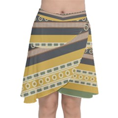 Seamless-pattern-egyptian-ornament-with-lotus-flower Chiffon Wrap Front Skirt