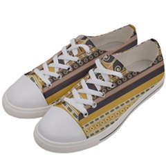 Seamless-pattern-egyptian-ornament-with-lotus-flower Men s Low Top Canvas Sneakers