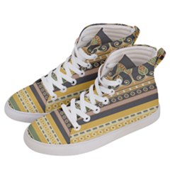 Seamless-pattern-egyptian-ornament-with-lotus-flower Men s Hi-top Skate Sneakers