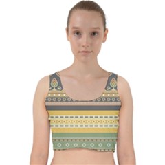 Seamless-pattern-egyptian-ornament-with-lotus-flower Velvet Racer Back Crop Top