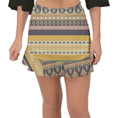 Seamless-pattern-egyptian-ornament-with-lotus-flower Fishtail Mini Chiffon Skirt