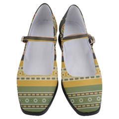 Seamless-pattern-egyptian-ornament-with-lotus-flower Women s Mary Jane Shoes