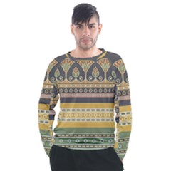 Seamless-pattern-egyptian-ornament-with-lotus-flower Men s Long Sleeve Raglan Tee