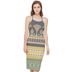 Seamless-pattern-egyptian-ornament-with-lotus-flower Bodycon Cross Back Summer Dress