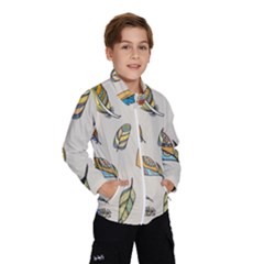 Vector-boho-doodle-feathers-seamless-pattern-illustration Kids  Windbreaker