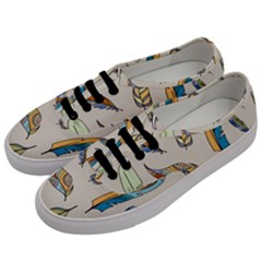 Vector-boho-doodle-feathers-seamless-pattern-illustration Men s Classic Low Top Sneakers