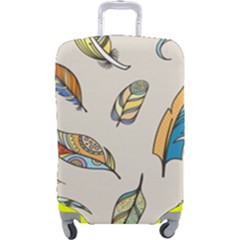 Vector-boho-doodle-feathers-seamless-pattern-illustration Luggage Cover (large)