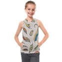 Vector-boho-doodle-feathers-seamless-pattern-illustration Kids  Sleeveless Hoodie View1