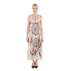 Coloured-dreamcatcher-background Sleeveless Maxi Dress