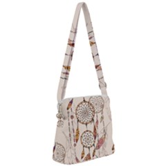 Coloured-dreamcatcher-background Zipper Messenger Bag