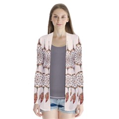 Coloured-dreamcatcher-background Drape Collar Cardigan