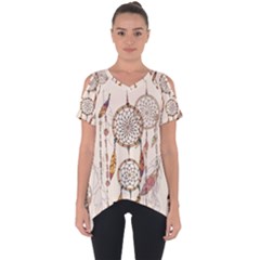 Coloured-dreamcatcher-background Cut Out Side Drop Tee