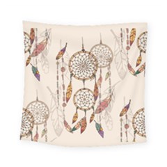 Coloured-dreamcatcher-background Square Tapestry (small)