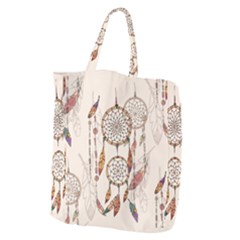 Coloured-dreamcatcher-background Giant Grocery Tote