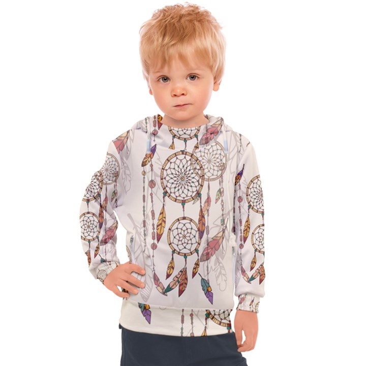 Coloured-dreamcatcher-background Kids  Hooded Pullover