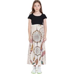 Coloured-dreamcatcher-background Kids  Flared Maxi Skirt