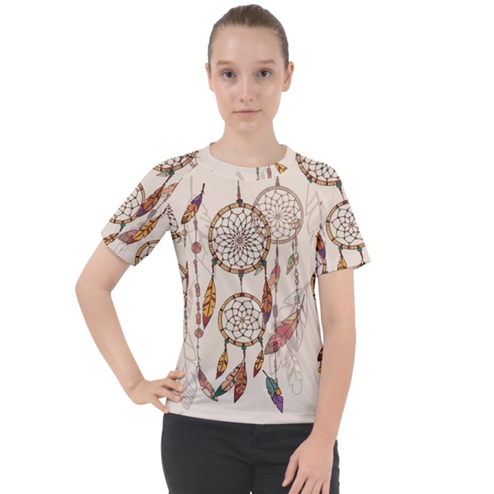 Coloured-dreamcatcher-background Women s Sport Raglan Tee