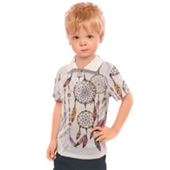 Coloured-dreamcatcher-background Kids  Polo Tee