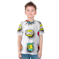 Set-colorful-comic-speech-bubbles Kids  Cotton Tee