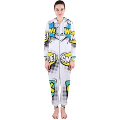 Set-colorful-comic-speech-bubbles Hooded Jumpsuit (ladies)