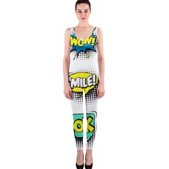 Set-colorful-comic-speech-bubbles One Piece Catsuit