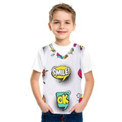 Set-colorful-comic-speech-bubbles Kids  Basketball Tank Top