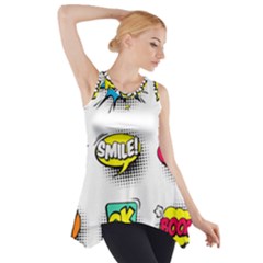 Set-colorful-comic-speech-bubbles Side Drop Tank Tunic