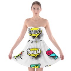 Set-colorful-comic-speech-bubbles Strapless Bra Top Dress