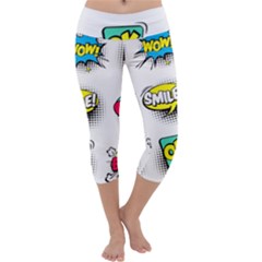 Set-colorful-comic-speech-bubbles Capri Yoga Leggings