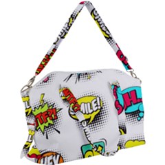 Set-colorful-comic-speech-bubbles Canvas Crossbody Bag