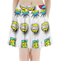 Set-colorful-comic-speech-bubbles Pleated Mini Skirt by Jancukart