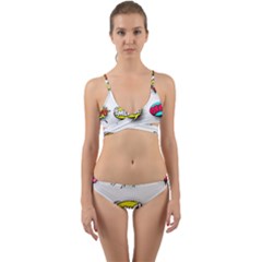 Set-colorful-comic-speech-bubbles Wrap Around Bikini Set